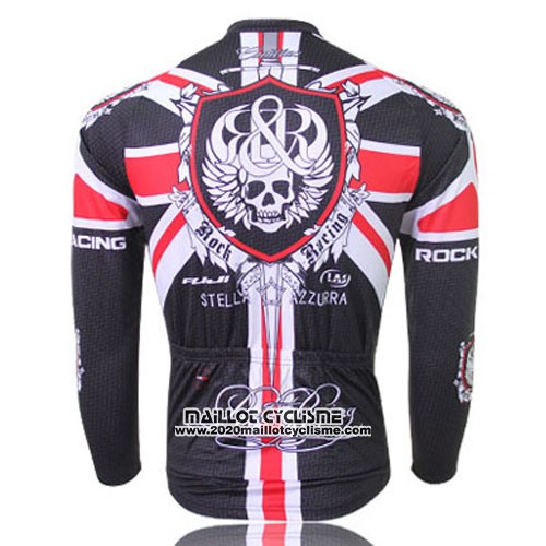 2013 Maillot Ciclismo Rock Racing Noir et Rouge Manches Longues et Cuissard